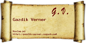 Gazdik Verner névjegykártya